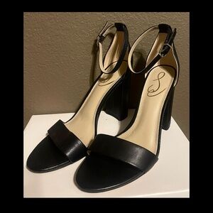 Sam Edelman block heels leather black size 8
